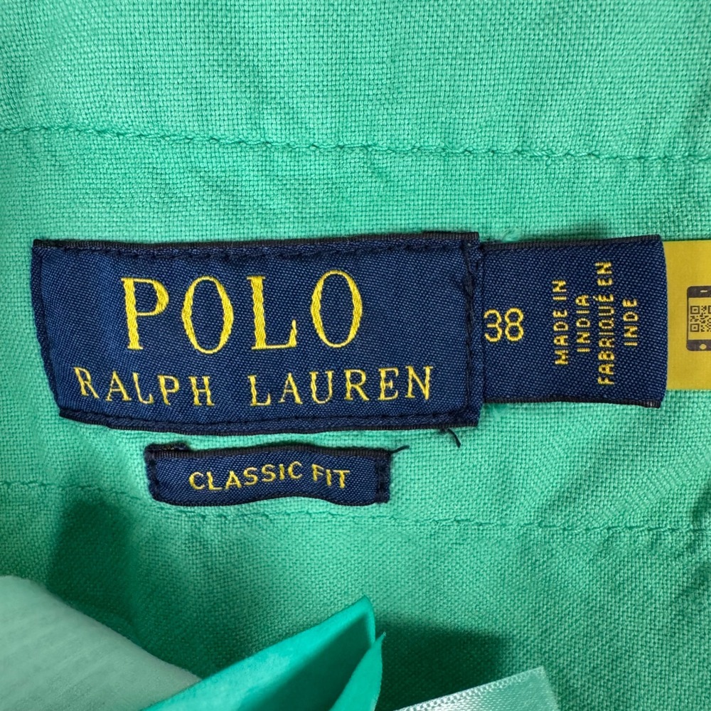 Polo Ralph Lauren Shorts Chino Mens 38W Classic Fit Linen Cotton Green 8.5" NWT - Picture 3 of 9